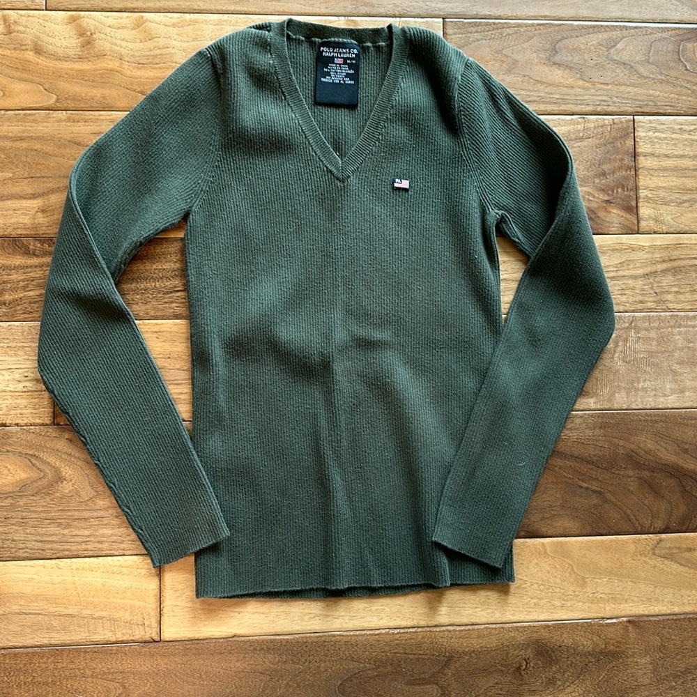 Vtg y2k Polo Jeans by Ralph Lauren ribbed v neck sweater
